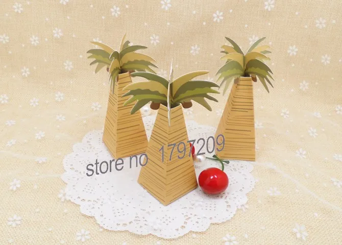 12pcs Rustic Wedding Favor Box Coconut Palm Tree Baby Shower Wedding Gifts Bo Hg 